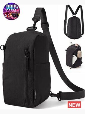 Convertible Sling Bag Crossbody Backpack Mini Daypack 9L Nylon Puffer